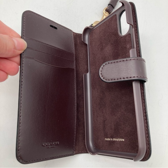 Coach Monogram Floral Leather and Canvas Cellphone Case Wallet for iPhone - Picture 4 of 7